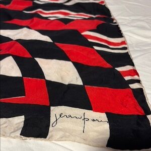 Geometric Red and Black Scarf